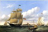 Hills Canvas Paintings - The Whaleship 'Emma C. Jones' Off Round Hills, New Bedford
